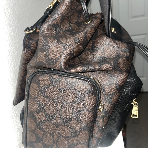 Coach Drawstring Backpack (Walnut/Signature Canvas) - Picture 3 of 5